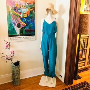 Vintage silk high waisted jogger jumpsuit